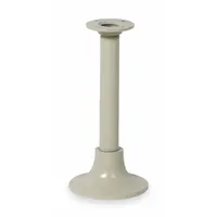 This round post pedestal is constructed from steel and aluminum with a tan powder-coated finish. It features a round footplate and is designed for supporting benches in locker rooms and similar commercial changing areas