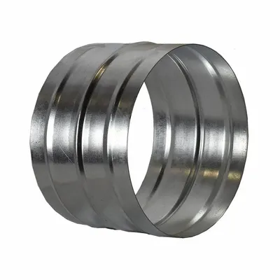 AMERIC Straight Duct-to-Duct Connector, 8 in Outlet Dia, Steel, Gray, AM-CG08 - Straight Duct-to-Duct Connectors