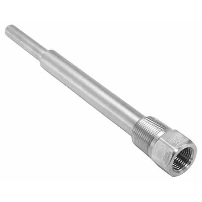 ASHCROFT Threaded Thermowell: Stainless Steel, For 9 in Stem Lg - Stepped-Shank Threaded Thermowells