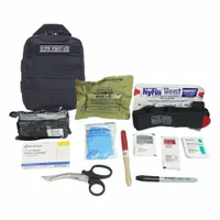 ELITE FIRST AID Trauma Kit: Plastic Bag, 1 People Served, 33 Components, 1 Pockets (MPN FA182B-PRO-GR)