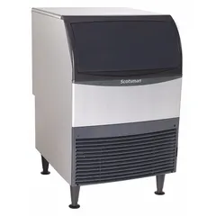 Undercounter flake ice machine producing 440 lb of ice per day. Air cooled. Dimensions: 39 in height, 24 in width, 28 3/8 in depth. Includes 6 in adjustable legs. Suitable for commercial kitchens, bars, and healthcare facilities requiring a compact continuous supply of soft flake ice.