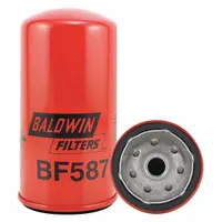 BALDWIN FILTERS Fuel Filter: Spin-On, 3 1/16 in Outside Dia, M16-1.50 Thread Size, Cellulose, BF587