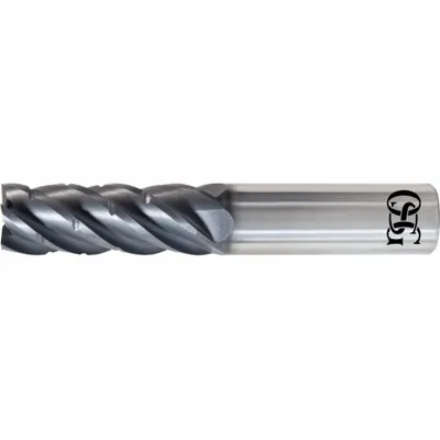 OSG Square End Mill: Carbide, EXO Coated, 5 Flute, 1/4" Mill Dia, 3/4" LOC - Fast-Cutting Carbide Square End Mills for Stainless Steel & Super Alloys