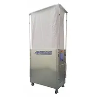 Particle containment enclosure with overall width 33 in, length 60 in, and height 120 1/2 in. Includes MTA55 Multiple Tile Adapter and two Pass-Thru Slips. Used to isolate airborne particles during maintenance, construction, or remediation in controlled environments