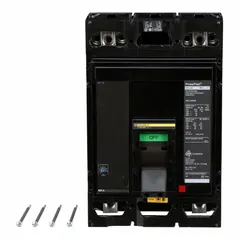 This 2-pole molded case circuit breaker is rated 600 A at 600V AC with an 18kA interrupting rating. It features an adjustable instantaneous trip and box lug terminals, with a CA phase connection. Part of the MG series, it is used for overcurrent protection in industrial power distribution, motor control centers, switchboards, and heavy machinery.
