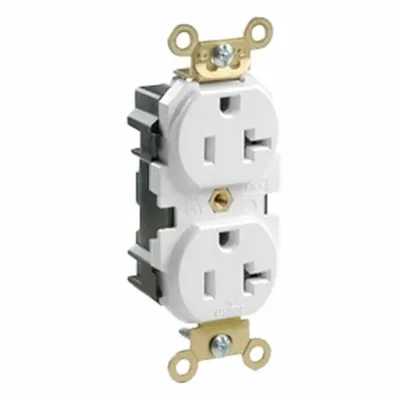 LEVITON Plugs and Receptacles: Duplex, 5-20, White, 125V AC, 20 A, 2 Pole / 3 Wire (MPN M5362-W) - General Purpose Receptacles