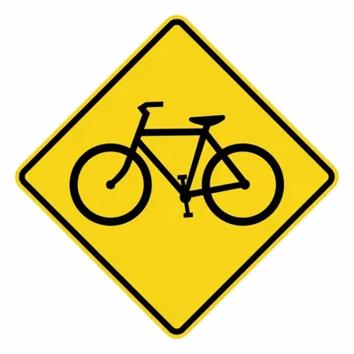 LYLE Bicycle Crossing Sign, 18 x 18 in, Diamond Grade, W11-1 MUTCD - Bicycle Crossing Signs
