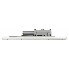 This LCN 2210 Series concealed-mount door closer is Grade 1 heavy duty, constructed of aluminum, and features a track arm with non-hold open operation. It has an adjustable spring size 5 and is ADA compliant for interior or exterior use. Typical applications include controlling door closing speed and latching on commercial or industrial doors.