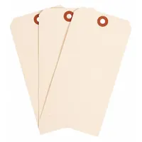 Manila cardstock shipping tag, 30 points thick, 6-1/4 in high by 3-1/8 in wide. Supplied in a 1,000-pack. Used for identification and tracking of shipments, parts, or equipment during transport or storage