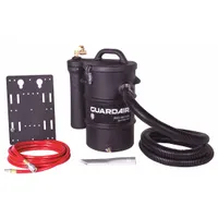 Static-conductive wet/dry vacuum head for use with a polyethylene tank. Features 77 inches of static pressure, a 1 1/2 inch vacuum hose diameter, and a 3/8 inch FNPT air inlet. Suitable for industrial cleaning of combustible dust, liquids, and debris in environments requiring static dissipation