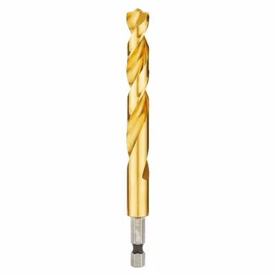 MILWAUKEE Hex Shank Drill Bit: 7/16", 135° Split Point, TiN-Coated HSS - Milwaukee Shockwave Impact Duty Drill Bits