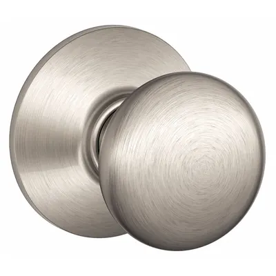 SCHLAGE F10 PLY 619 Passage Knob Lockset, Plymouth Style, Nickel Finish - Passage Knob Locksets