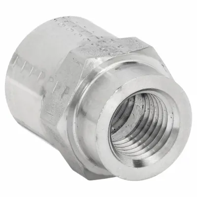 PARKER Hydraulic Hose Adapter: 1 1/4 in x 1 in Fitting Size, Female x Female, NPTF x NPTF - NPTF-to-NPTF Steel Hydraulic Hose Adapters
