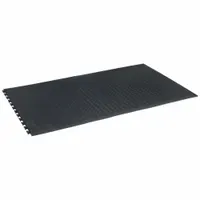 Interlocking Antifatigue Mat Tile: Interlocking Antifatigue Mat End Tile (Male), 3 ft x 5 ft, Black (MPN 502)