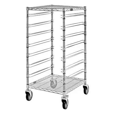 QUANTUM STORAGE SYSTEMS Bin Cart: 1,200 lb, 7 Bins/Tubs, 2 Shelves, Silver - Vertical Rack-Style Compartmentable Bin Carts