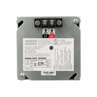 This hardwired power converter supplies 7.6V DC to ZURN ZEMS Series electronic faucets. Constructed from metal with a black finish, it provides a consistent power source for sensor-operated faucets in commercial restrooms, eliminating the need for battery changes