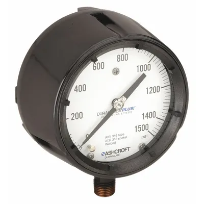 ASHCROFT 451279SS04LXLL1500 Vibration-Resistant Pressure Gauge - Vibration-Resistant All-Stainless Steel Wetted Parts & Casing