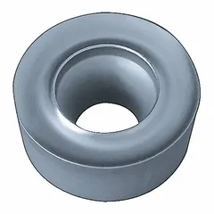Round turning insert made of cermet material, designed for finish turning and profiling operations. The round shape enables smooth cutting action and improved surface finish in CNC lathe applications.