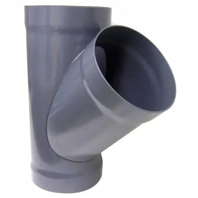 PLASTIC SUPPLY 16 in Duct Dia 45° PVC Wye Branch, 34 5/8 in Overall Length - Branches