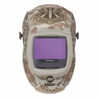 MILLER ELECTRIC Welding Helmet: Auto-Darkening, 4 Arc Sensors, Camouflage, Patriotic, W8-W13, Nylon (MPN 296785)