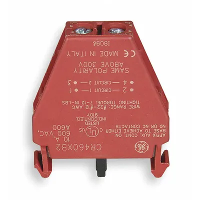 GE CR460XB2 Auxiliary Contact Block, Front Mount, 2NO/2NC, 10 A AC - GE Auxiliary Contacts