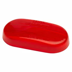 Oval acrylic replacement lens for clearance and marker lights. Measures 1 3/4 inches in height. Used on commercial vehicles, trailers, and heavy equipment to restore light output and sealing when the original lens is cracked or faded.