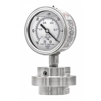 PIC GAUGES 301L254A/3JJJ200 Low-Pressure Dial Pressure Gauge - Low-Pressure Dial Pressure Gauges with 316 SS Mini-Seal