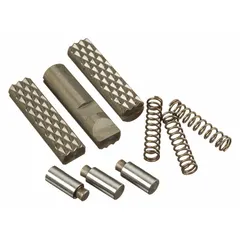 Jaw insert set for RIDGID 1224 Series threaders. Provides gripping surfaces to hold pipe securely during threading operations. Used in plumbing, construction, and industrial piping applications.