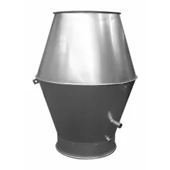 This jet cap is designed for 8-inch duct and inlet diameters, constructed from 22-gauge stainless steel. It includes a screen to prevent debris and pests from entering the exhaust system. Suitable for rooftop ventilation and exhaust applications where weather protection is required.