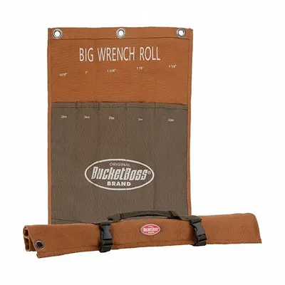 BUCKET BOSS Wrench Roll: Brown, 14 in Overall Lg, Canvas - Wrench Rolls & Racks