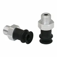 SCHMALZ Vacuum Pad Assembly: 1.5 Folds, G1/8 in, 14.5 mm Pad Dia, NBR, 55 A, Black, 21.5 mm Pad Ht (MPN 10.01.06.00381)