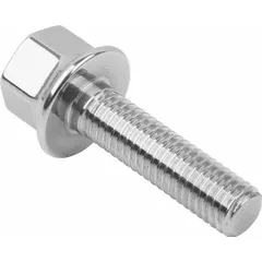 Fully threaded M8 flanged hex head screw with USIT thread technology, made from Grade 316L stainless steel. Fastener length 20 mm. Suitable for hygienic fastening applications requiring clean, secure joints in food processing, pharmaceutical, and sanitary equipment.