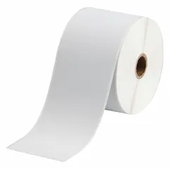 Continuous wraparound label made of polyvinyl fluoride, black on white, for wire gauges 22 AWG to 16 AWG. Compatible with BBP12 printer series; requires R4313 ribbon. Used for permanent identification of wires in control panels and electrical equipment.