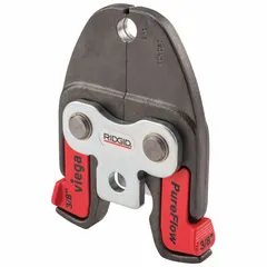 Stainless steel jaw for compact press tools, designed for pressing 3/8-inch PEX pipe connections in Viega PureFlow systems. Suitable for plumbing and hydronic heating installations requiring reliable PEX joints.