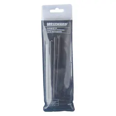 L-shaped hex key set with standard SAE ends and two tips. Includes 8 pieces with black oxide finish. Used for tightening or loosening hex socket screws and bolts in confined spaces.