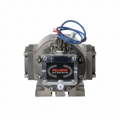 This positive displacement flowmeter from FILL-RITE is designed for use with fuel transfer pumps to measure flow volumes. It features an anodized aluminum housing and provides accuracy of +/-0.5%. The meter registers in gallons and has no display. Typical applications include fleet maintenance, agriculture, and construction fueling operations.