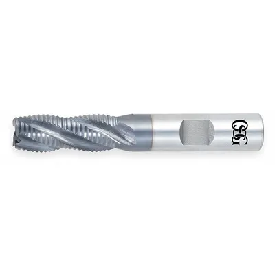 OSG Roughing End Mill: Cobalt, TiAlN Coated, 5 Flute, Fine Pitch, 1" Mill Dia - General Purpose Cobalt Roughing End Mills