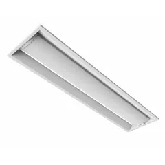 This 1 ft. x 4 ft. LED troffer is designed for recessed installation in grid ceilings. It delivers 3000 to 5000 lumens with selectable color temperatures of 3500K, 4000K, or 5000K, and operates at 39 W. The fixture includes dimming capability and is suitable for commercial lighting applications such as offices, schools, and healthcare facilities.