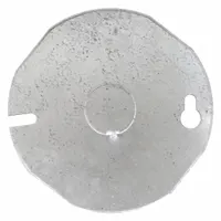 RACO Ring Cover: Centered Knockout, Steel, 3.5 in Overall Lg, 3.5 in Overall Wd, 0.12 in Overall Dp (MPN 703)