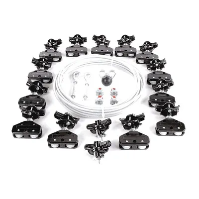 Dayton Festoon System Kit: Wire Rope, 80 ft – 80 ft, 98 ft Min Cable/Hose Required - Wire Rope Festoon Kits