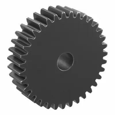 KHK GEARS Hubless Spur Gear: Module m 1.5, 35 Teeth, 10 mm Bore Dia, Black Oxide Coated Carbon Steel - Hubless Metric Spur Gears