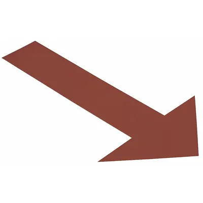 MIGHTY LINE Floor Marking Tape: Arrow, Solid, Brown, No Legend, 6 in x 10 in, 50 mil Tape Thick - Arrow-Shaped Floor Marking Tape