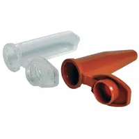 This 1.5 mL microcentrifuge tube is made of polypropylene, offering chemical resistance and clarity for sample observation. It features a conical bottom for efficient pellet recovery and is graduated for easy volume measurement. The tube is colorless and includes a colorless closure. Suitable for storing, mixing, and centrifuging small liquid samples in laboratory settings