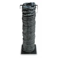 Vinyl polyester duct for use with explosion proof blowers in confined space ventilation. 25 ft length, black, includes reducer. Meets UL-94-VO standards. Not statically conductive