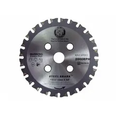 This carbide-tipped circular saw blade is designed for cutting rebar in construction and concrete reinforcement applications. It features 24 teeth, a 0.063 in cutting width, and a 3/8 in arbor size, fitting grinders and saws with compatible arbors. The blade delivers clean cuts in steel reinforcement bars.