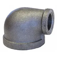 ANVIL Metal Pipe Elbow: 90° Elbow, 300 psi @ 150° F, 3/4 in x 1/4 in, Malleable Iron, Made in USA (MPN 0311008205)