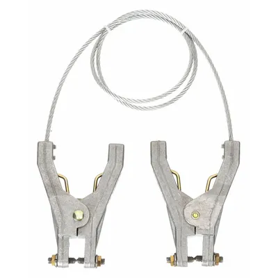 OEM Bonding and Grounding Wire with Hand Clamps, 10 ft, Carbon Steel, Clear PVC - Terminated Bonding & Grounding Wires