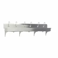 SANI-LAV Wash Station: 6 Stations, 8 in Bowl Dp, 117 in Bowl Lg, 16 1/2 in Bowl Wd, Faucet Included (MPN 512WAL)
