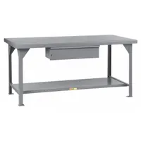 LITTLE GIANT Workbench: Fixed Ht, Steel, 84 in x 42 in, 10,000 lb Overall Load Capacity, Gray (MPN WW-4284-HD)
