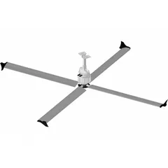 Industrial HVLS ceiling fan with 7 ft blade diameter, delivering high-volume airflow for large spaces. Operates on 120V AC single-phase power at 8.2 A with variable speed control. Suitable for warehouses, factories, and distribution centers to improve air circulation and comfort.